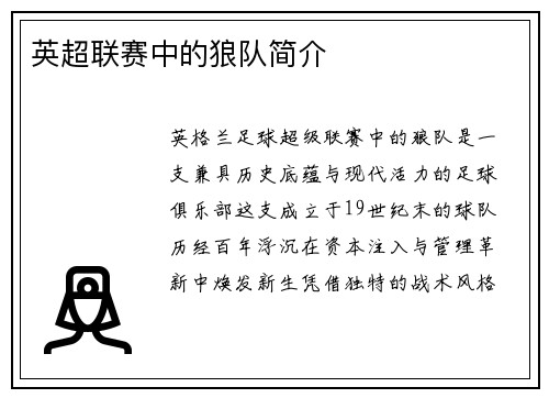 英超联赛中的狼队简介